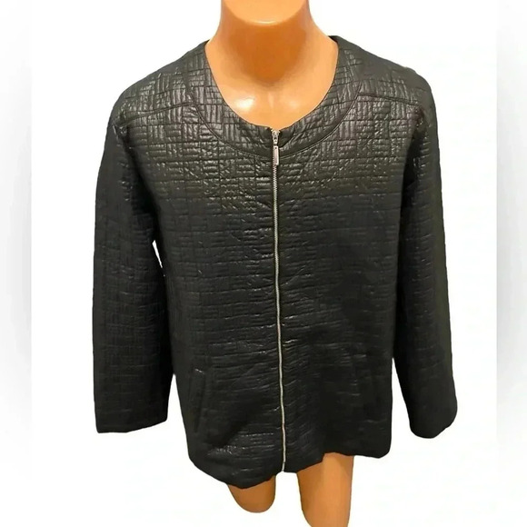 Sag Harbor Womens Jacket Size 24W Lined Black Full Zip. Measurements in pics. - Picture 1 of 8